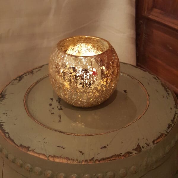 Parisian Gold Glass Candle Votive - Image 2