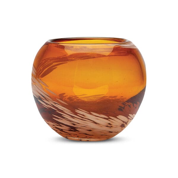 Pearl Amber Glass Votive Candle Holder