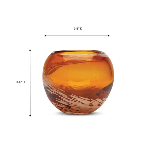 Pearl Amber Glass Votive Candle Holder - Image 2