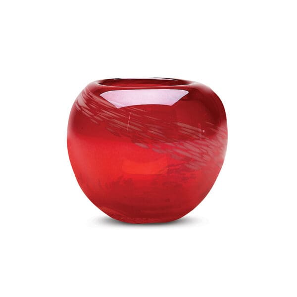 Pearl Red Glass Votive Candle Holder