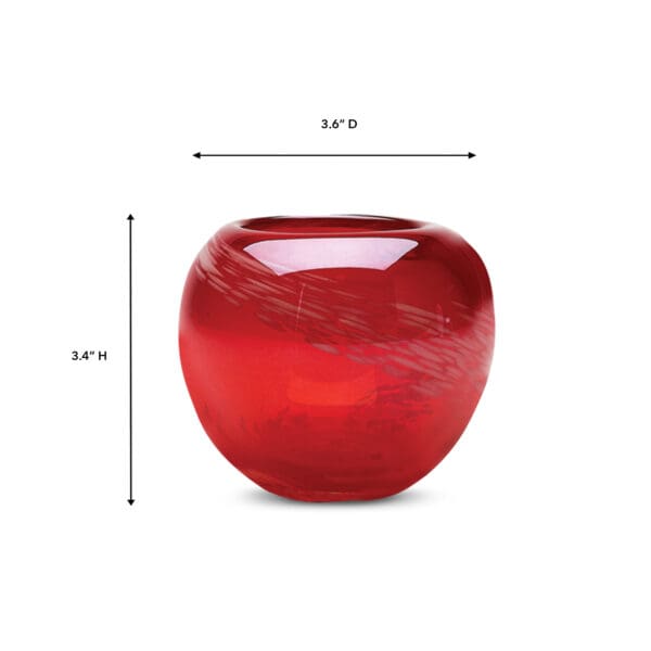 Pearl Red Glass Votive Candle Holder - Image 2