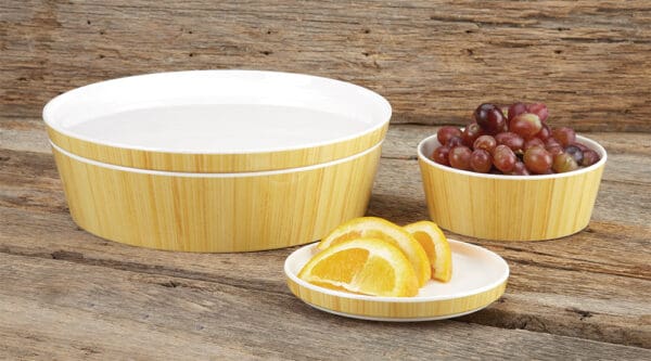 Rimini Small Bamboo Melamine Serving Bowl - Image 2