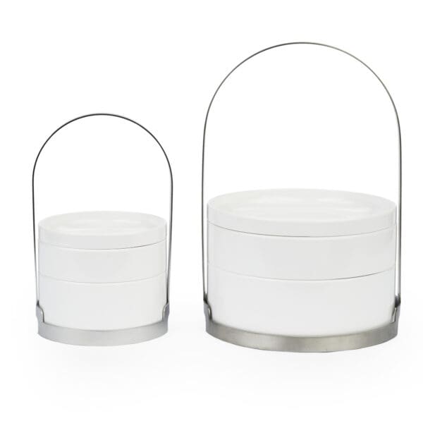 Riviera Melamine Snack Set Small White - Image 3