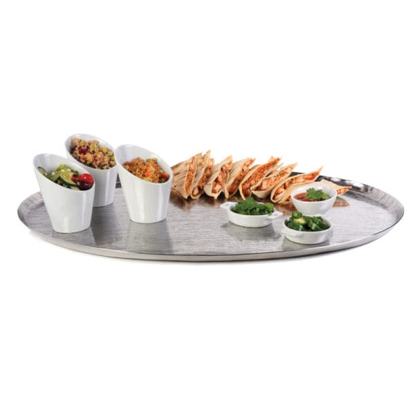 Sequoia Oval Stainless Steel Serving Tray