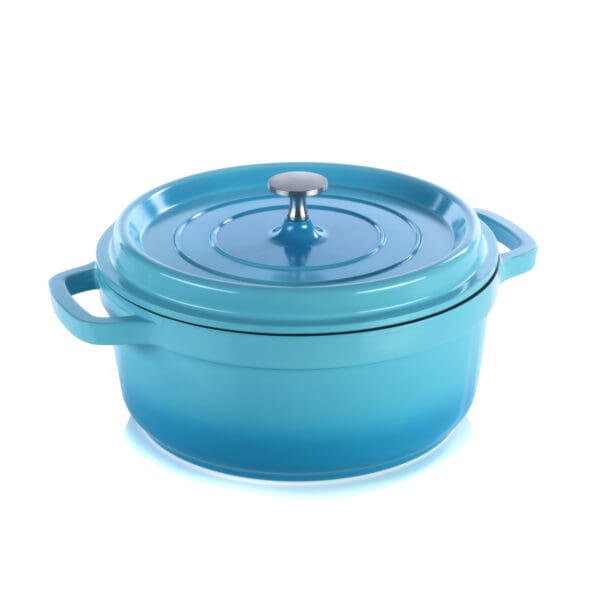 Sienna 7 Qt. Aluminum Round Dutch Oven Pot Aqua