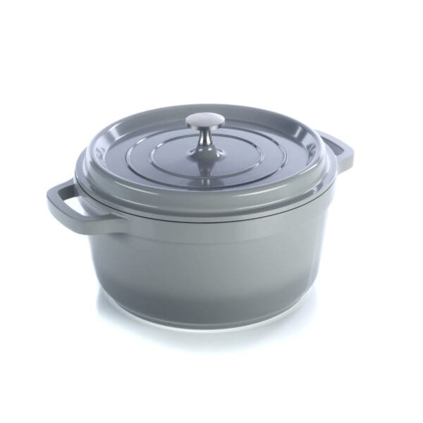 Sienna 7 Qt. Aluminum Round Dutch Oven Pot Grey