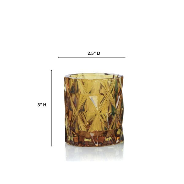 Sunset Small Amber Glass Votive - Image 2