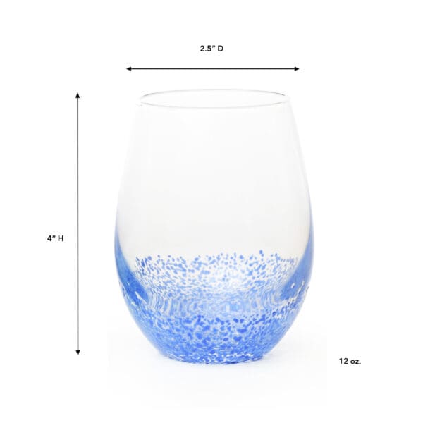 Tierra Small Blue 12oz Glass Tumbler - Image 2