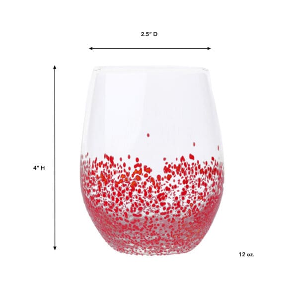 Tierra Small Red 12oz Glass Tumbler - Image 2