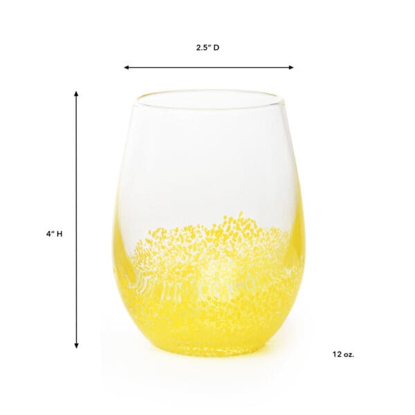 Tierra Small Yellow 12oz Glass Tumbler - Image 2