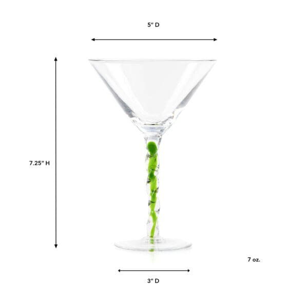 Venetian Green 7oz Martini Glass - Image 2