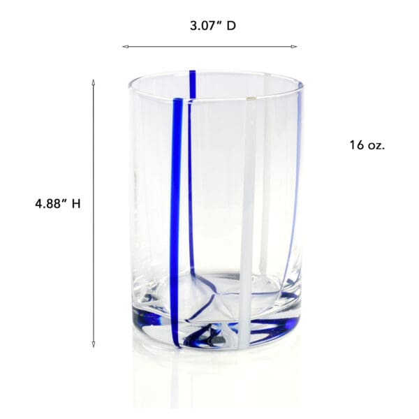 Veneto Blue 16oz Glass Tumbler - Image 2