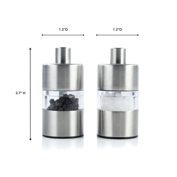 Zurich Stainless Steel Salt and Pepper Grinder Mill Set - Image 2