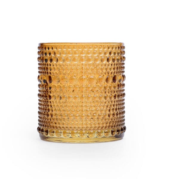 Borda Bubble Textured Glass Amber Votive