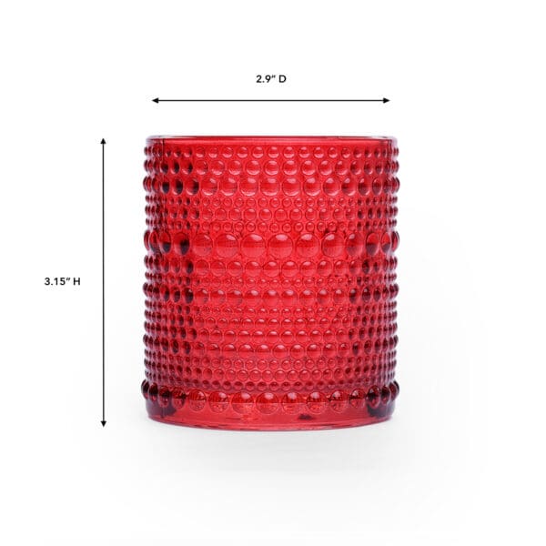 Borda Bubble Textured Glass Red Votive - Image 2