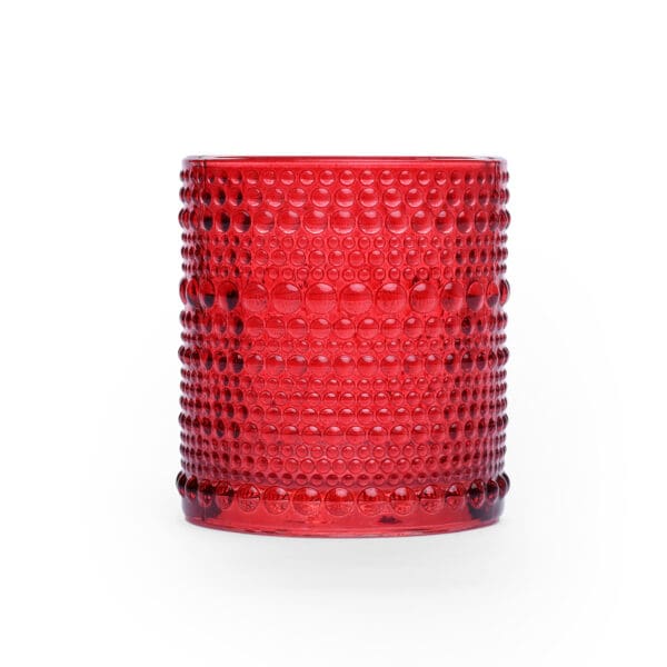 Borda Bubble Textured Glass Red Votive