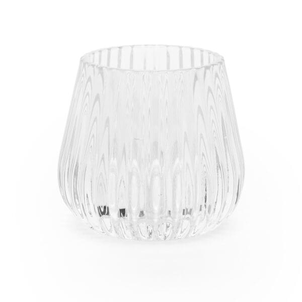 Vincenza Ribbed Round Glass Clear Votive