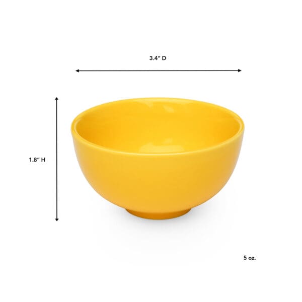 Gumdrop Porcelain 5oz Lemon Yellow Snack Bowl - Image 3