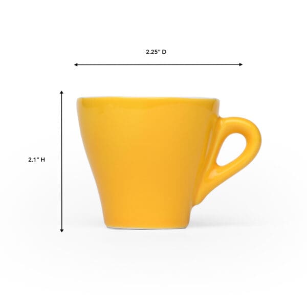 Gumdrop Porcelain 2.4oz Lemon Yellow Espresso Cup - Image 2